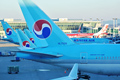 韓国・仁川国際空港に駐機する大韓航空の機体